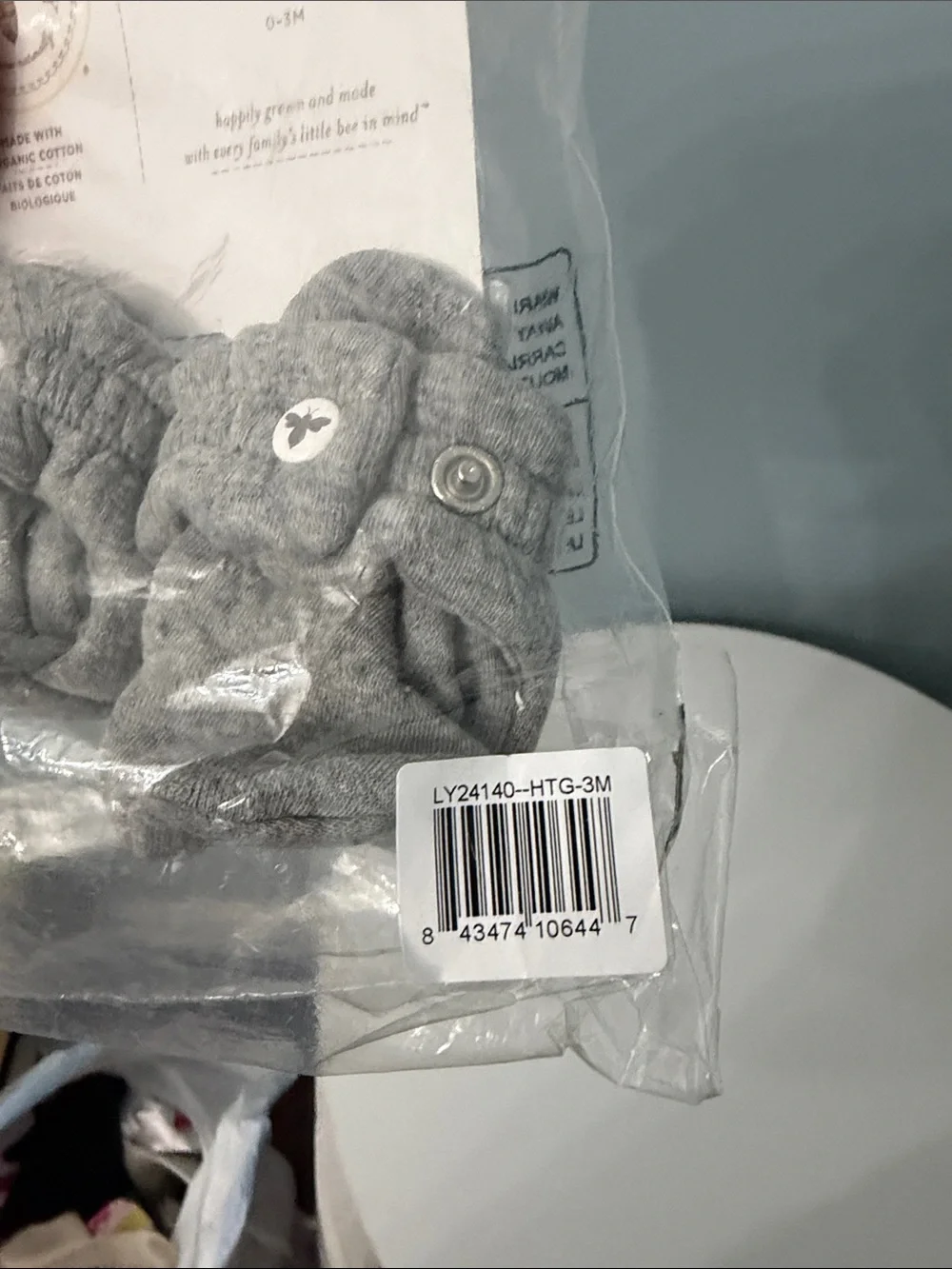 Burt's Bees Baby Heather Gray Organic Cotton Booties